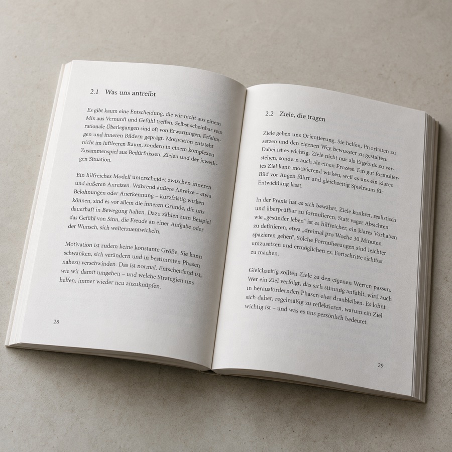 Exemple : Livre texte sur papier blanc mat